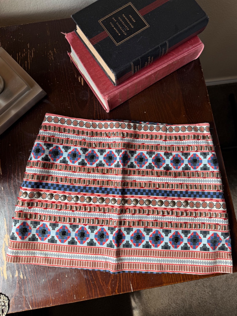 Forever 21 Embellished Tribal Print Mini Skirt — Boho Studded Aztec Skirt