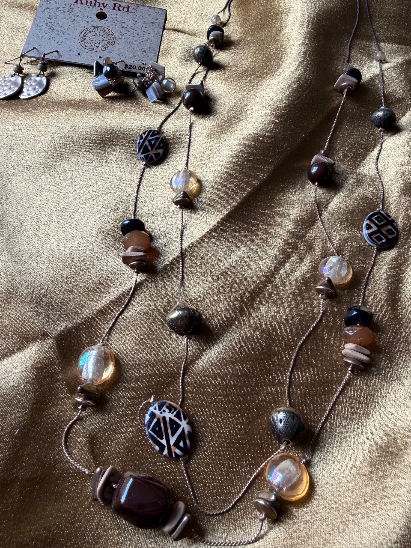 Ruby Rd. Boho Beaded Statement Necklace & Earring Set — NWT