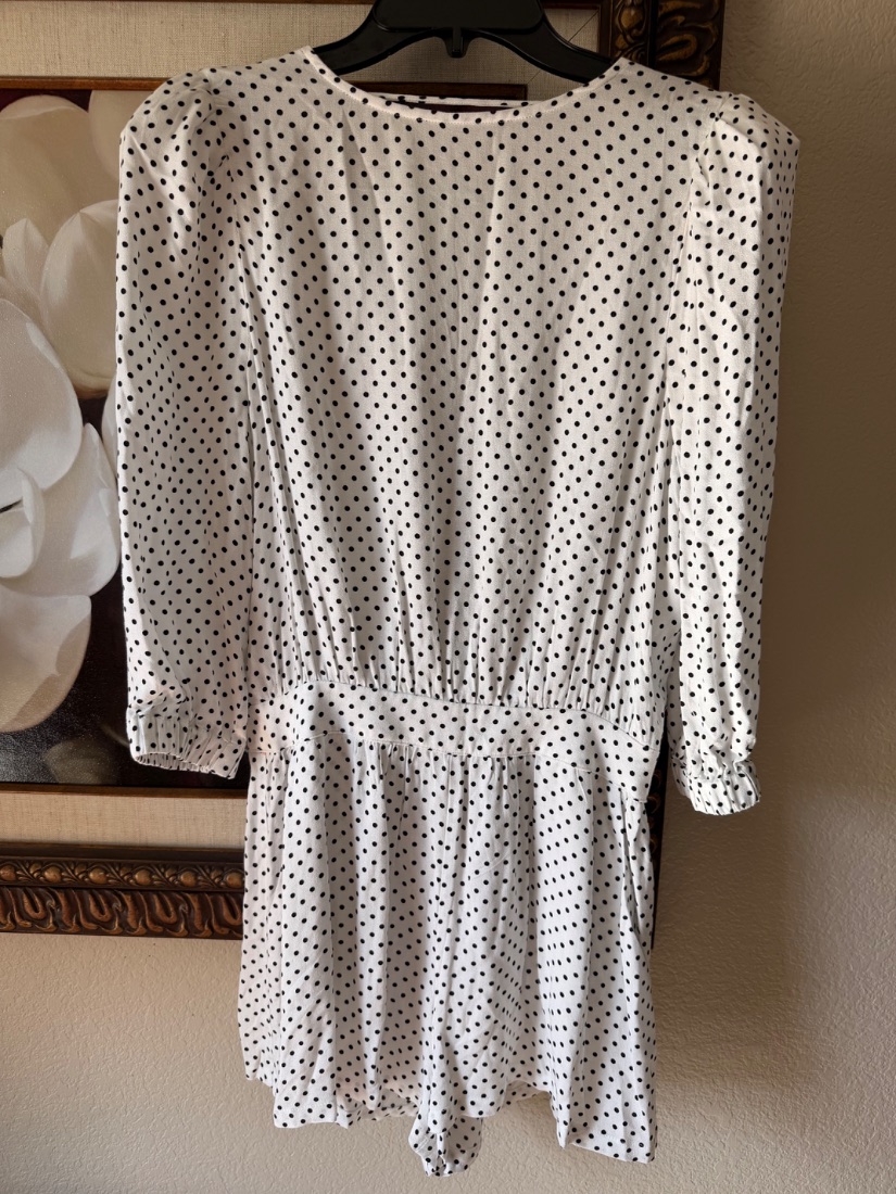 WeWoreWhat Polka Dot Puff Sleeve Romper - Sz 4